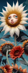 a flower is in the air near a sky