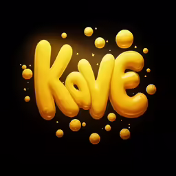a word that reads kave with bubbles