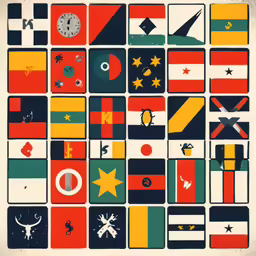 a poster showing flags of all nations around the world