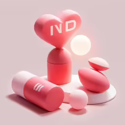 three pill bottle shaped objects with the words n d