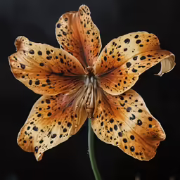the petals of a very large flower are dotted