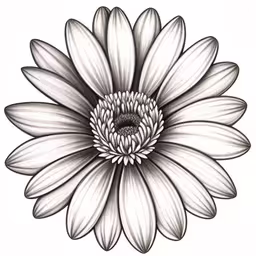 a flower drawing is shown on the side of the body,a black and white photo of an dahl flower