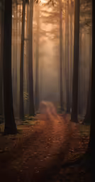 an image of the sunbeams shining through the woods
