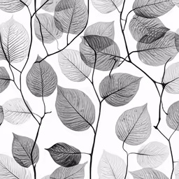 the black and white photograph shows large leaves
