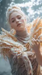 a woman with braids in her hands in a photo