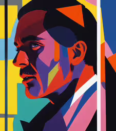 a painting of a man wearing a suit and tie,the painting shows an image of a man