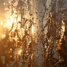 rain on the window during sunset or sunrise