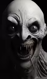 a demonic creature has its mouth wide open