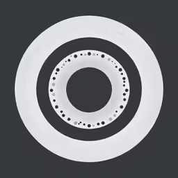 a circular object with white circles around it