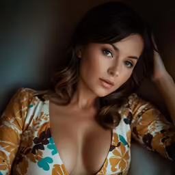 a beautiful woman posing with her hands behind her head
