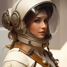 a close up of a person wearing a space suit