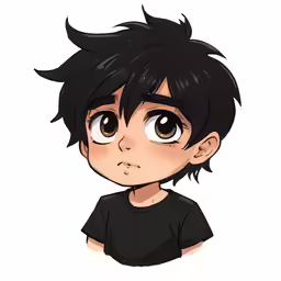 a boy with black hair in the anime avatar
