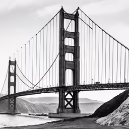 a black and white photograph of the golden gate bridge