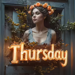 the poster for the show thursday is displayed