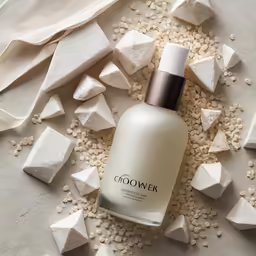 a bottle of gowha on the ground surrounded by rocks and stones