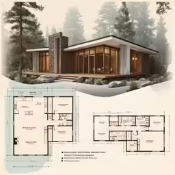 floor plans of the cabin are a standard plan for a modern home