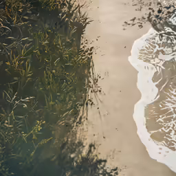 view of the sand on the beach from above