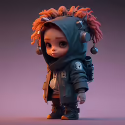 a little doll in a space suit and headphones