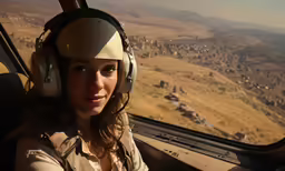 the girl is flying an airplane on the grassy field