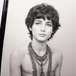 a person that is wearing some necklaces