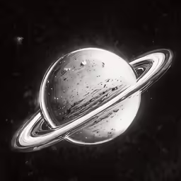 saturn is photographed on the camera and it has a black background