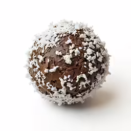 a cake covered in sprinkles sits on a white background
