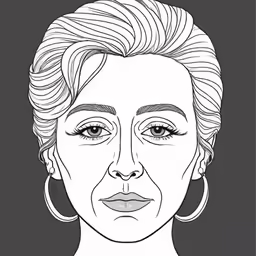 a black and white drawing of a woman