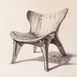 an abstract drawing of a chair made out of plywood