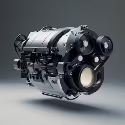 an engine on a gray background with no image
