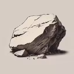 a piece of a rock is lying on the ground
