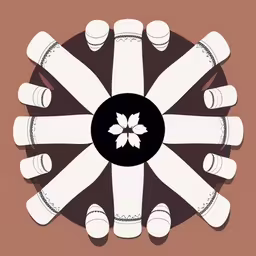 there is an overhead view of a table