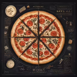 the pizza has seven slices missing from it