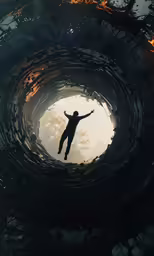 someone who is standing in the middle of a circle