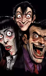 two men wearing creepy makeup standing next to each other