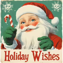 a poster for a santa clause is displayed on the wall