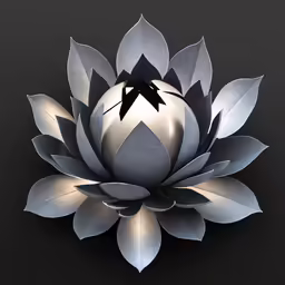 an artistic flower shaped object with a leafy center