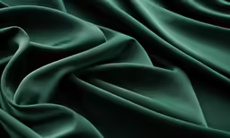 a green silk fabric background with folds