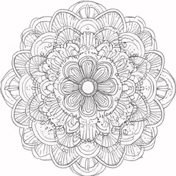 an intricate circular image in the middle of a square frame