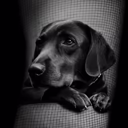 a dog is sitting on the arm of a sofa