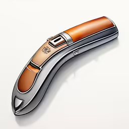 a small pocket knife that has a brown handle
