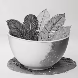 two different types of leaf in a white bowl