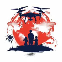 an image of a family in front of a red circle