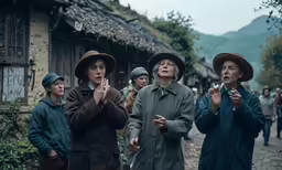 a group of people standing next to each other