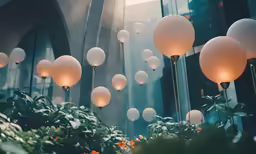 an image of large bubbles on glass walls