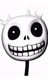 a skeleton is wearing spiked hair