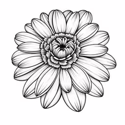 an illustrated flower design, on a white background,a drawing of a flower on a white background,the flower is drawn in black and white,a black and white drawing of a flower,the large flower on top of the white background