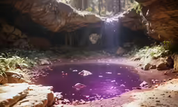 a pool that has water pouring out of it