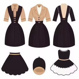 an illustration of different types of clothing,a doll with different clothes on it