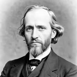 a man with a beard in an old - fashioned photo