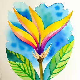 colorful flowers are displayed on the wall in front of a window,this is a watercolor painting of a flower